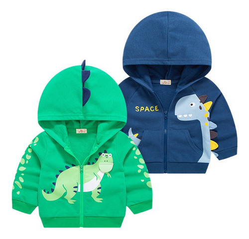 2pcs Niños Otoño Dinosaurio Característica Abrigo Sudadera