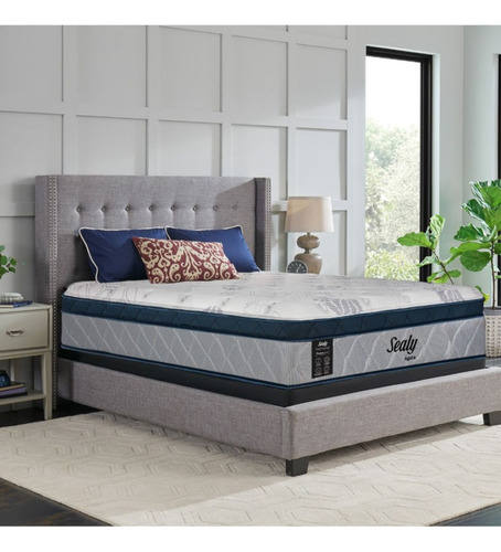 Colchón King Size De Espumas Sealy Agata 26cm Firme Color Gris