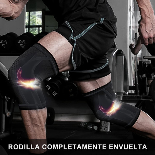 2 Rodilleras Deportiva Compresión Para Gym Ajustable Elastic