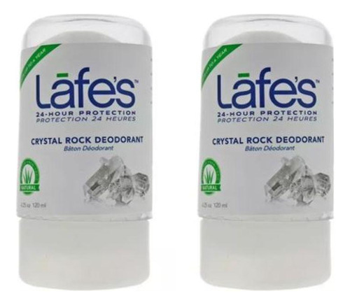 Kit Desodorante Crystal Rock Lafes 120g Vegano 2un
