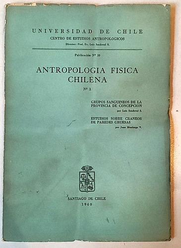 Grupos Sanguineos Concepción Antropologia 1960