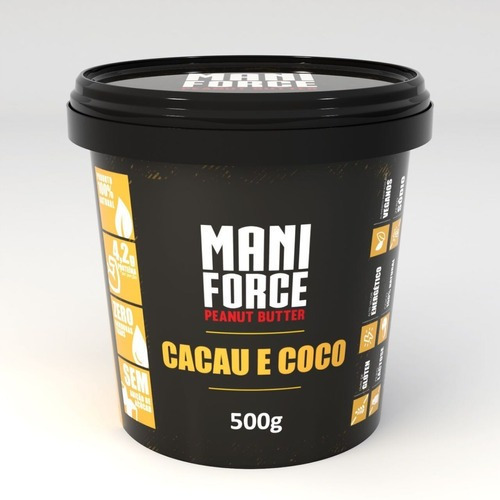 Imagem 1 de 3 de Maniforce Pasta De Amendoim Cacau E Coco 500g Zero Açúcar