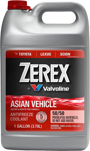 Zerex Rojo Refrigerante 50/50 Para Toyota Honda Mazda Usa