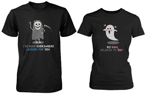 Halloween Matching Par Camisetas Lindo Esqueleto Fantasma Y