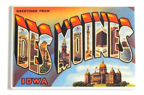 Imán Para Nevera Greetings From Des Moines Iowa
