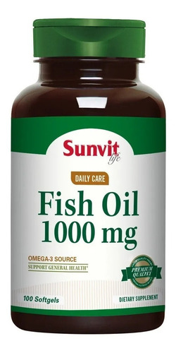 Fish Oil Omega 3 Sunvit 1000mg 100 Softgel Orig. Us