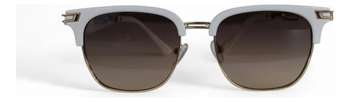 Lentes De Sol Estilo Retro Elegante Con Varilla Metálica Blanco Gris Blanco