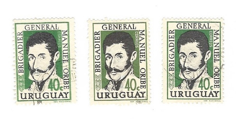 Lt1482. Una Estampilla Con Variantes, De Uruguay, 1961