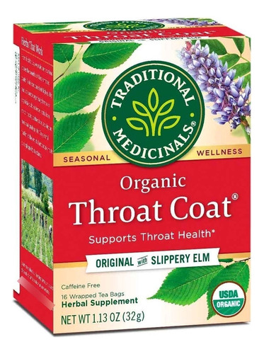 Té Org Traditional Medicinals Throat Coat 16 Sobres Se