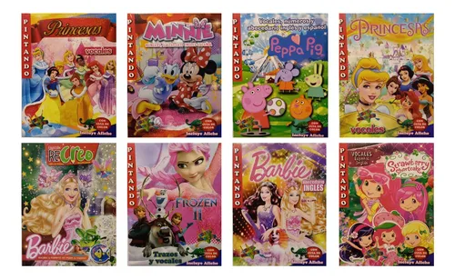 Set 8 Libros Surtidos Para Colorear 16 Paginas Niñas
