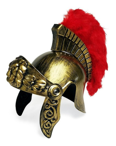 Imagen 1 de 3 de Casco Gladiador Penacho Luchador Romano Plastico Duro