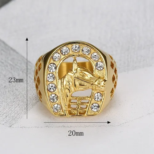 Anillo Herradura Caballo Color Oro Acero Inoxidable Hombre