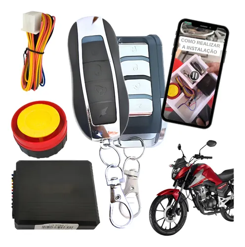 Alarme Moto Antifurto Sonoro Partida Controle Corta Corrente