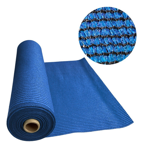 Rollo Malla 90% Sombra 4x25 Metros Lineales Raschel Azul