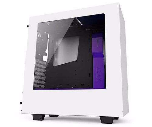 Gabinete Nzxt S340 Branco Com Roxo Ca-s340w-w3