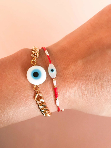 Pulsera Amuleto Ojo Turco Acero Inoxidable