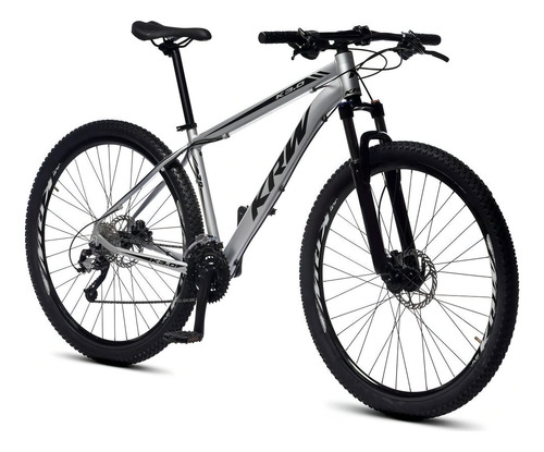 Bicicleta Aro 29 Krw Alum 27v Shimano Acera Hidráulico S30 Cor Prata/Preto