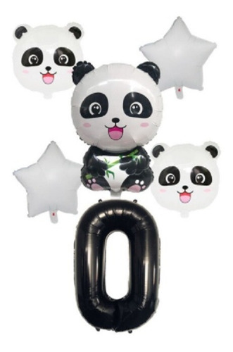 Buckets De 6 Globos De Payaso ´panda Num 40cm