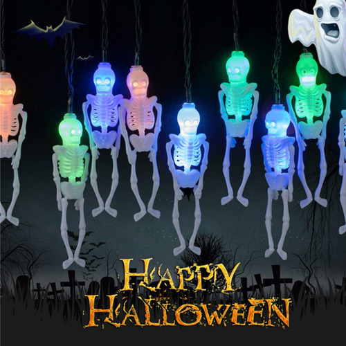 Cadena De Luces Led De Halloween De 3 M Y 20 Led, Calavera,