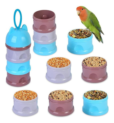 Marribol Portable Bird Feeder Cups, Storage Container For Fo