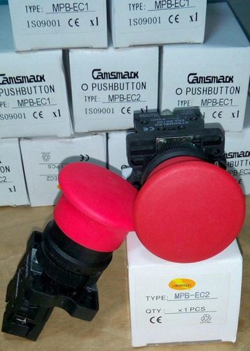 Pulsador De Parada Emergencia Tipo Hongo 22mm Sin Retension