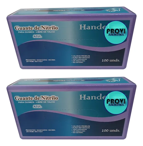 comprar Dos Cajas Guantes Nitrilo Azul X 100 Und C\u002Fu. 200 Guantes
