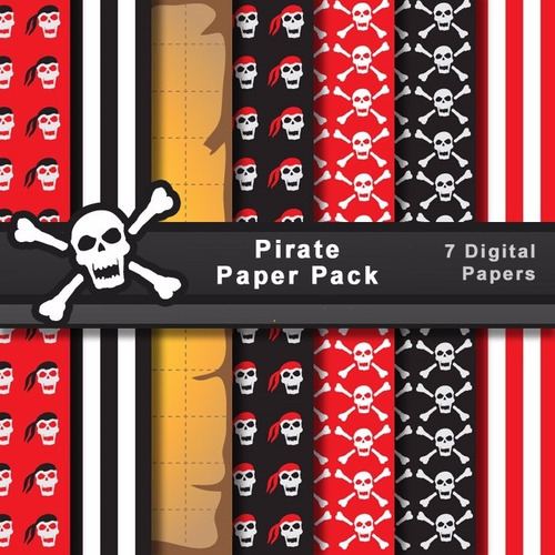 Kit Imprimible Pack Fondos Piratas Clipart Cod 14