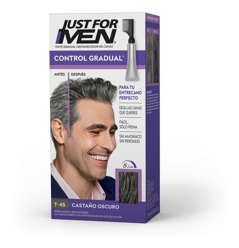 Imagen 6 de 7 de Just For Men Control Gradual Cubre Algunas Canas Pack 3un