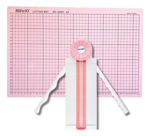 Guillotina Múltiple 12 Cortes Ibi Craft + Plancha A3 Rosa