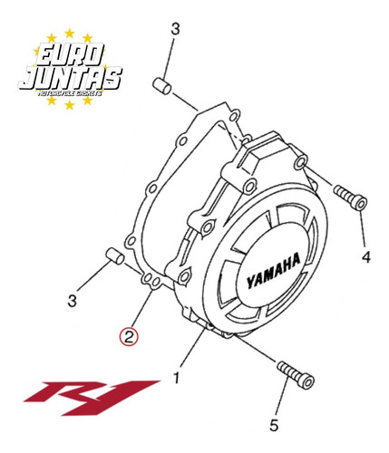 Juntas Laterais Yamaha Yzf R1 (1998 - 2005) 4xv-15451-00-00