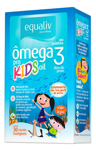 Omega 3 Kids Cápsulas Masticables Sabor A Frutas (30 Cáps)