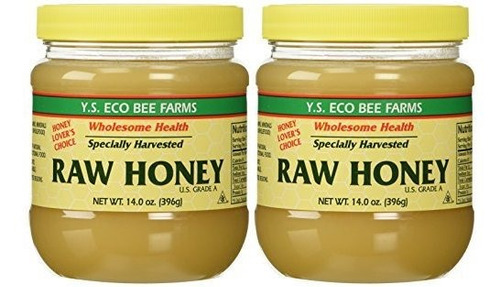 Ys Organic Honey Bee Granjas (raw) 14 Oz. Paquete De 2.