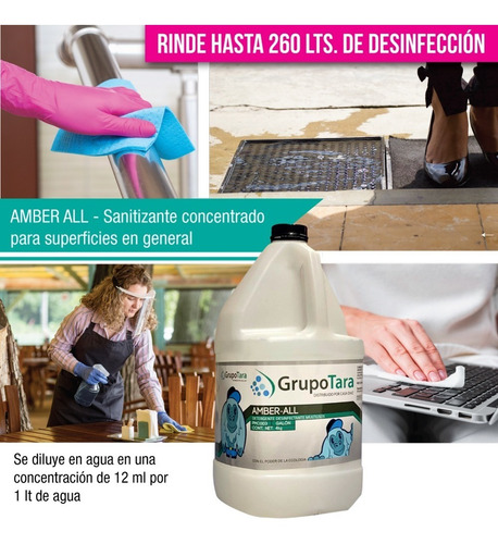Sanitizante Concentrado- Desinfección Superficies Amber All