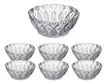 Comprar Jogo De Sobremesa Em Vidro Conjunto 7pçs Tigelas Potes Bowls