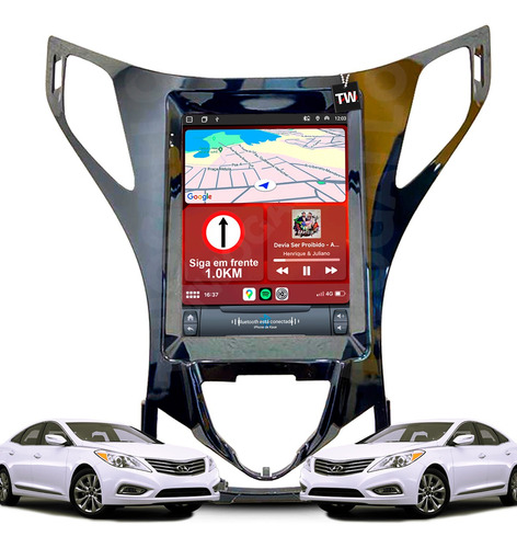 Central Multimídia Tesla Hyundai Azera Chip 4g Gps Carplay 