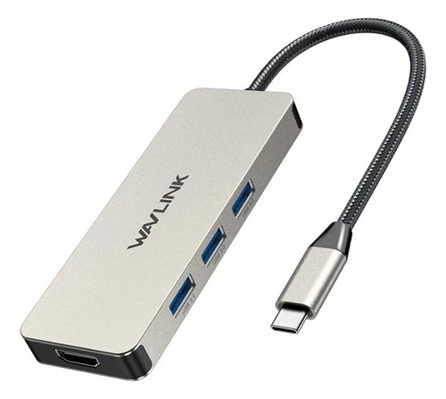 Wavlink Hub Usb C 7-en-1 Usb C A Hdmi Con 4k Hdmi 100w Pd 