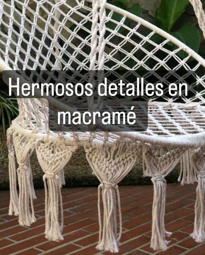 Imagen 3 de 7 de Silla Tejida Colgante Decorativa Atrapasueño Macramé