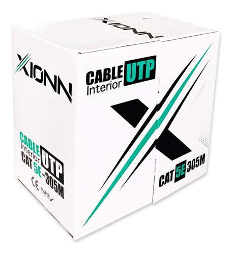 Cable Utp Cat 5e Interior Caja 305m+100 Conectores Rj45
