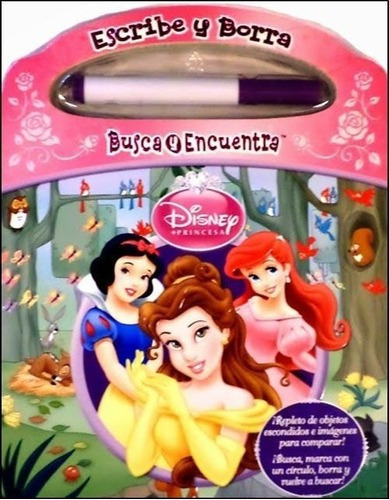 Disney Princesa Escribe Y Borra  Busca Y Encuentra   Ca  Rto, De Disney. Editorial Publications International, Tapa Blanda En Español, 2022