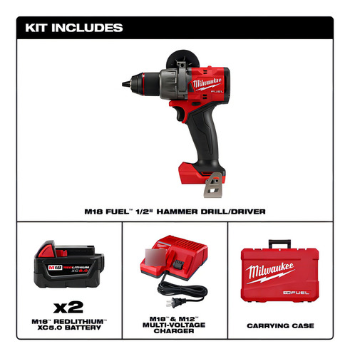 Taladro Percutor Inalambrico Fuel M18 Milwaukee 2904-259