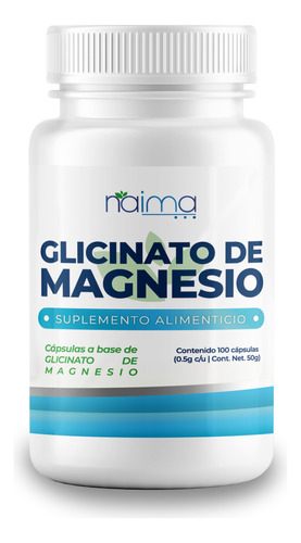 Glicinato De Magnesio 500mg - 100 Cápsulas Por Frasco