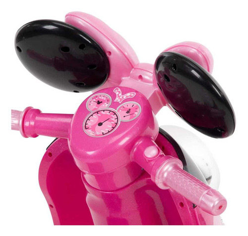 Montable Moto Vespa Minnie Mouse 6v Color Rosa Mate