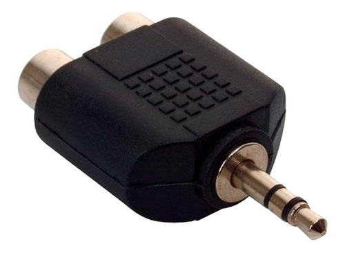 5pz Adaptador 2 Jacks Rca Hembra A Plug 3,5 Mm Macho Estéreo
