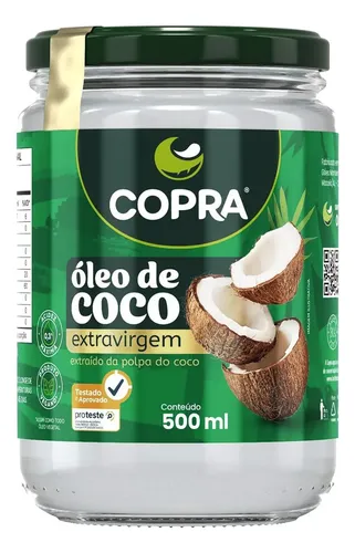 Óleo de Coco Extravirgem Copra Pote de Vidro 500 ml