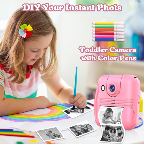 Cámara De Impresión Instantánea Luoba Kids De 12 Mp, 1080p,