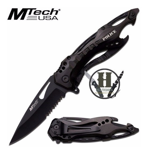 Navaja Tactica Police Mtech Mt-705bk Negra Black Rescatista