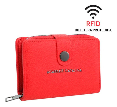 Billetera Mujer Monedero Chica Agarrate Catalina Rojo Rojo