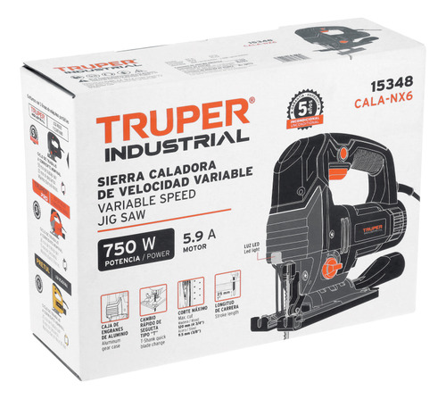 Sierra Caladora Truper Cala-nx6 Con 750 Watts Industrial