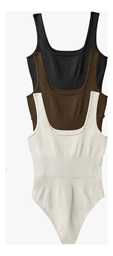 Tanga Moldeadora De Cuerpo Con Cuello Cuadrado Y Control De