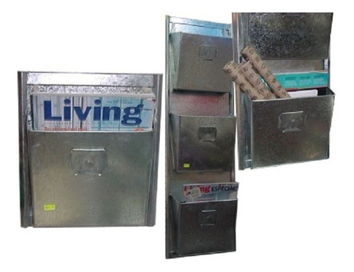 Imagen 2 de 3 de Revistero/ Fichero De Zinc Cuadrupel De Pared (5013)